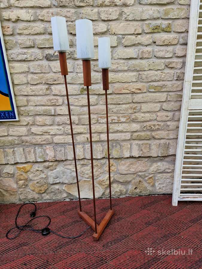 Vintažinis mid century tikmedžio toršeras - nuotraukos Nr. 6