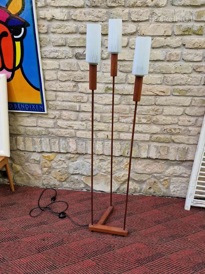 Vintažinis mid century tikmedžio toršeras - nuotraukos Nr. 7