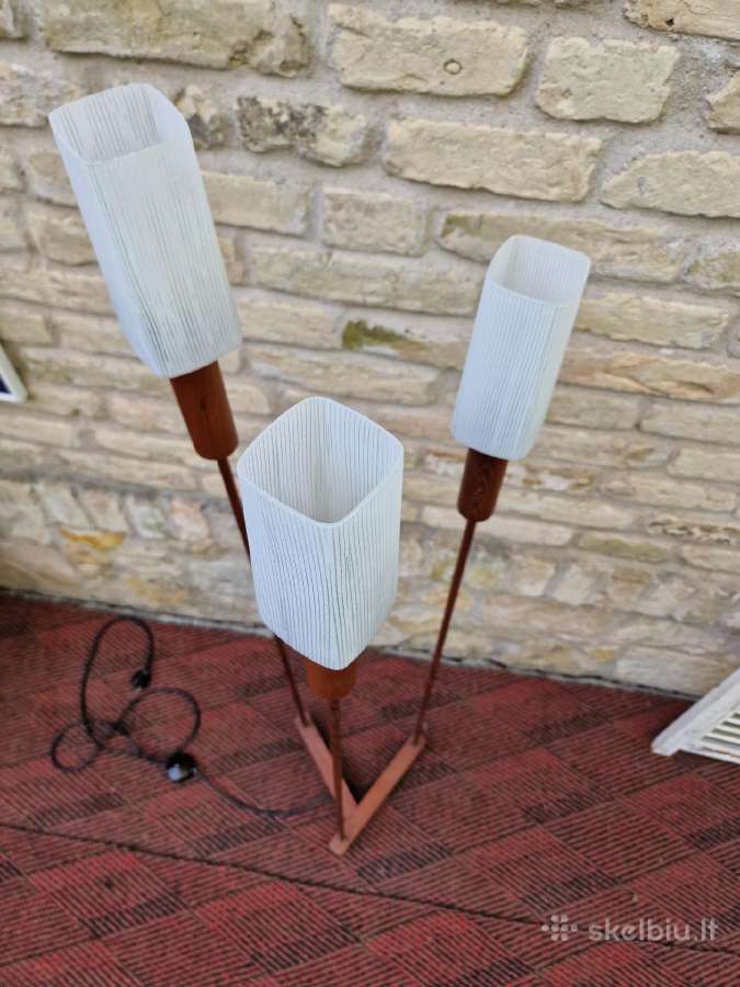 Vintažinis mid century tikmedžio toršeras - nuotraukos Nr. 9
