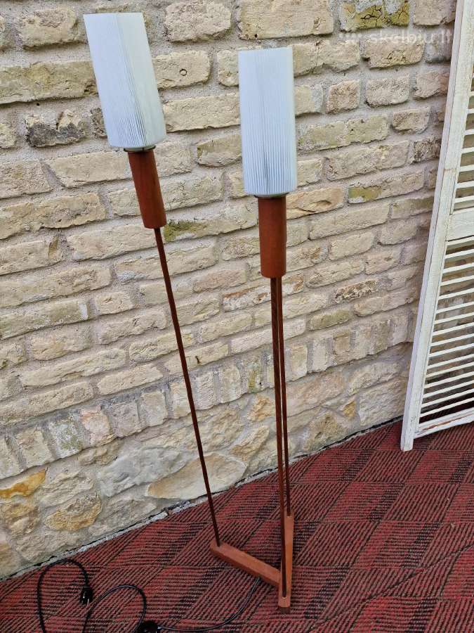 Vintažinis mid century tikmedžio toršeras - nuotraukos Nr. 10