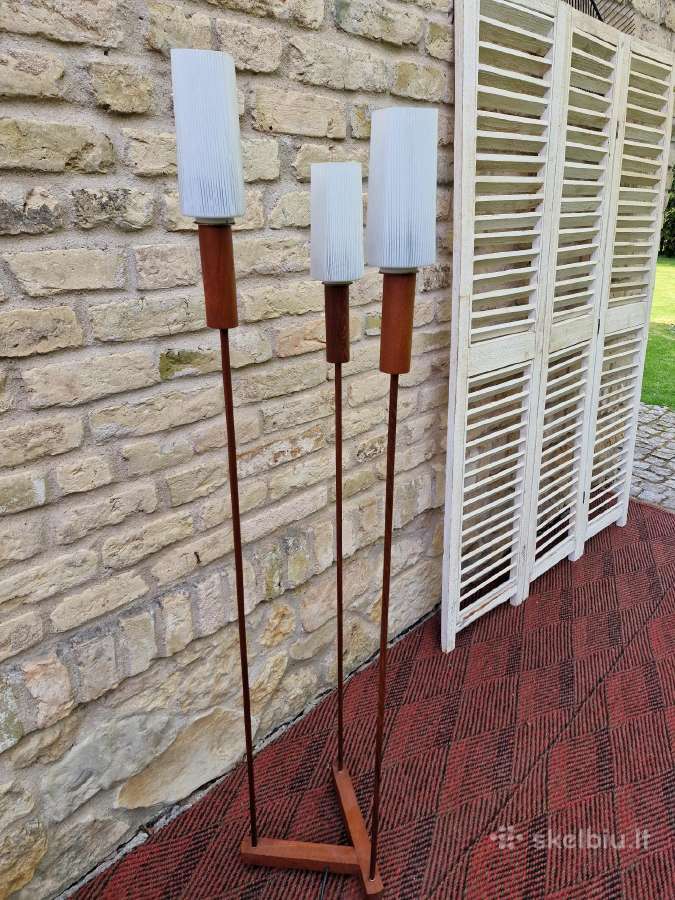Vintažinis mid century tikmedžio toršeras - nuotraukos Nr. 11