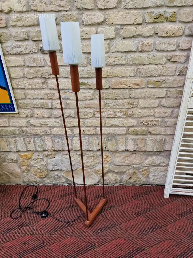 Vintažinis mid century tikmedžio toršeras - nuotraukos Nr. 18