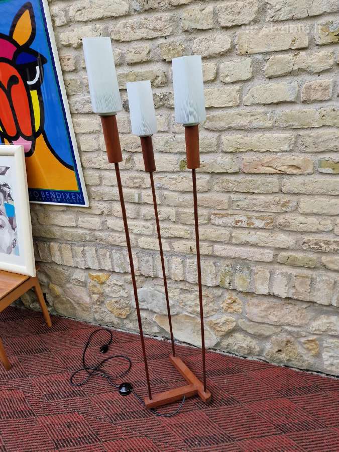 Vintažinis mid century tikmedžio toršeras - nuotraukos Nr. 19