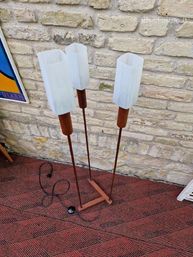 Vintažinis mid century tikmedžio toršeras - nuotraukos Nr. 20