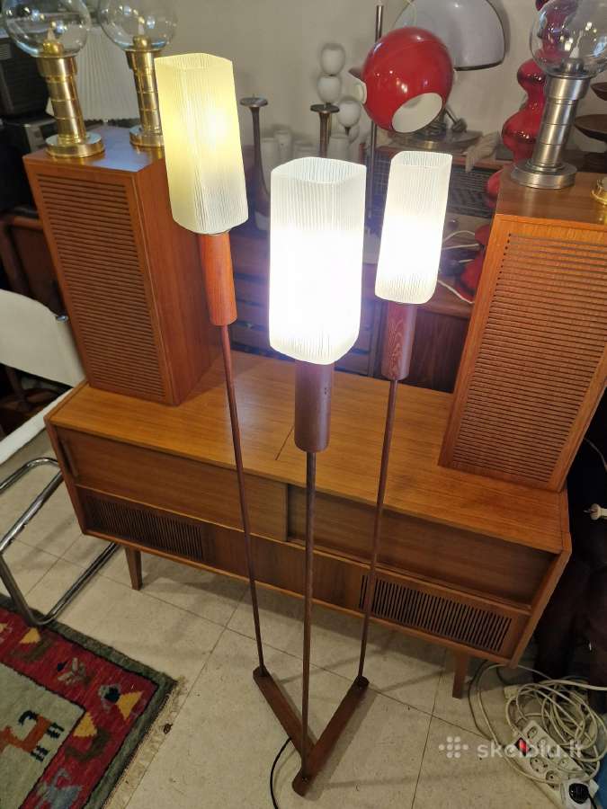 Vintažinis mid century tikmedžio toršeras - nuotraukos Nr. 23