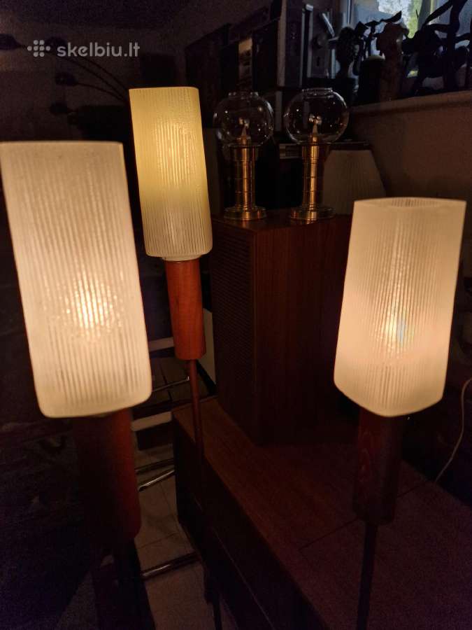 Vintažinis mid century tikmedžio toršeras - nuotraukos Nr. 24