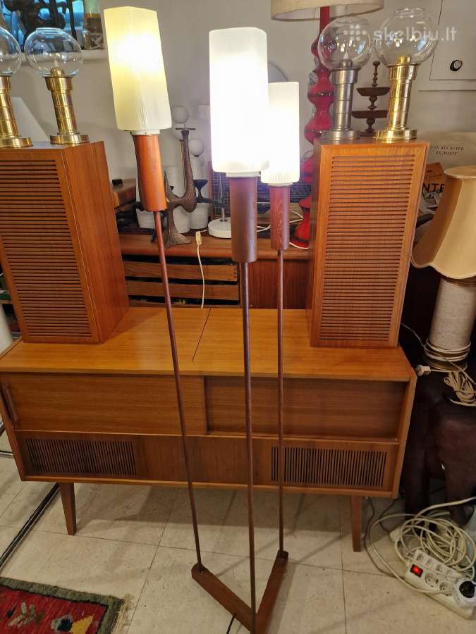 Vintažinis mid century tikmedžio toršeras - nuotraukos Nr. 26
