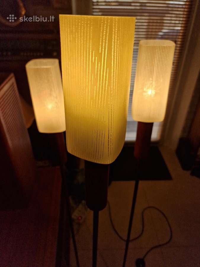 Vintažinis mid century tikmedžio toršeras - nuotraukos Nr. 28