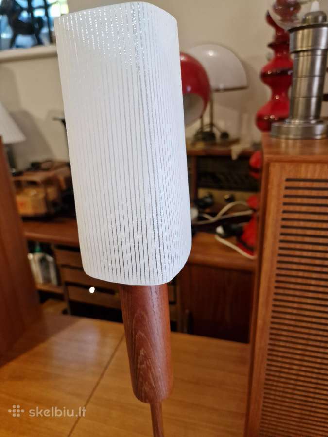 Vintažinis mid century tikmedžio toršeras - nuotraukos Nr. 30
