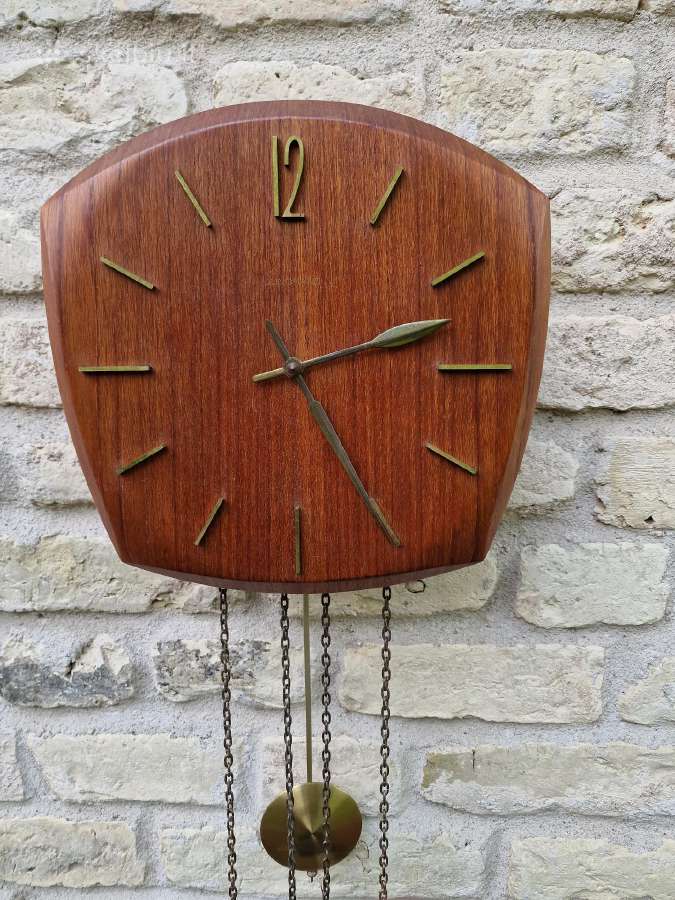 Vintažinis mid century sieninis laikrodis - nuotraukos Nr. 8