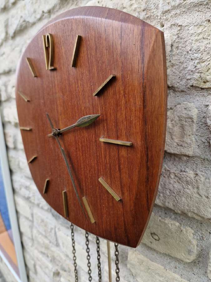 Vintažinis mid century sieninis laikrodis - nuotraukos Nr. 9