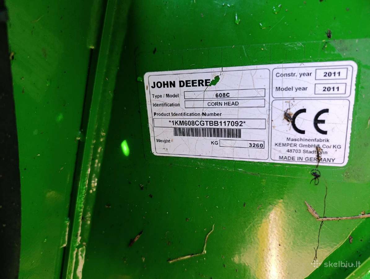 Kukurūzų kūlimo kederis John Deere 608c - nuotraukos Nr. 5