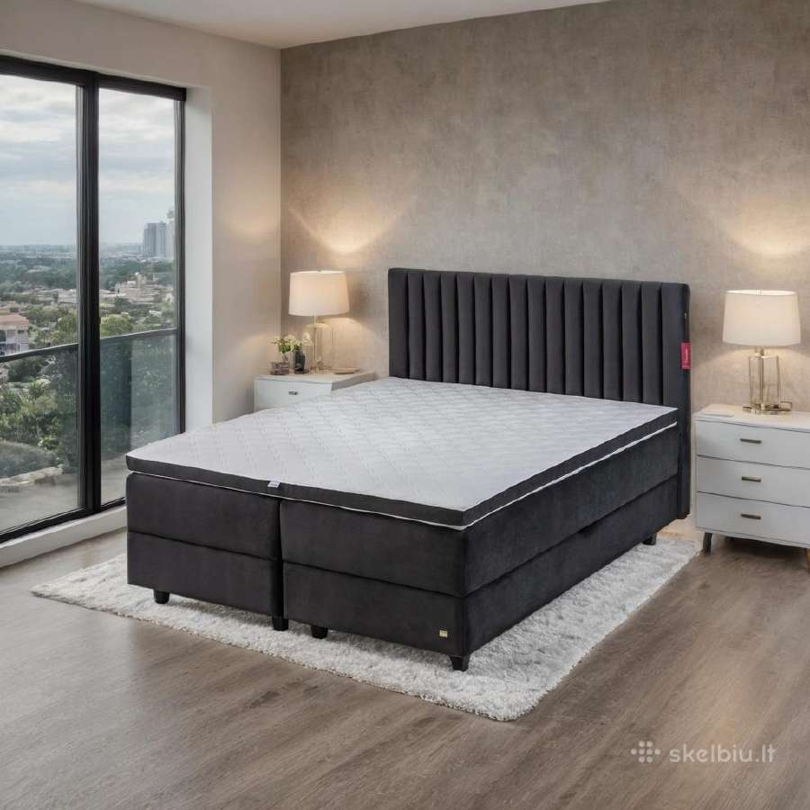 Kontinentinė lova Palermo su patalynės dėže 160x