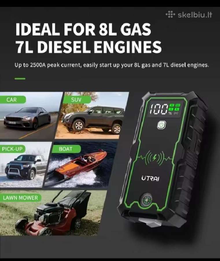 Utrai Js-1pro2500a automobilio užvedėjas, busteris - nuotraukos Nr. 4