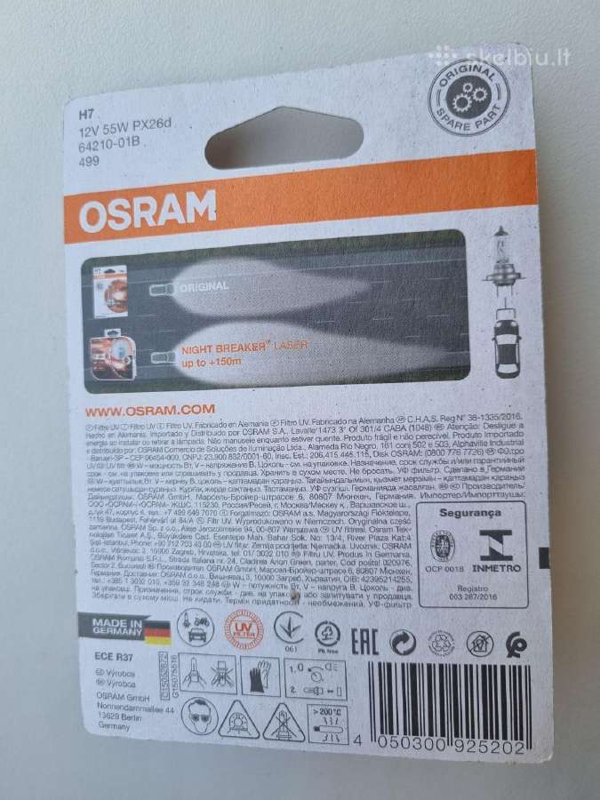 Osram H7 12v 55 W halogeninė lemputė - nuotraukos Nr. 2