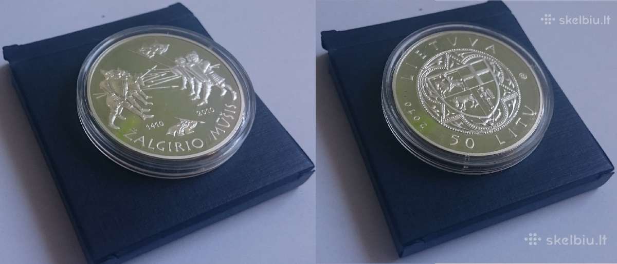 Siūlau 50 lt. moneta žalgirio mušis kaina 100 euru