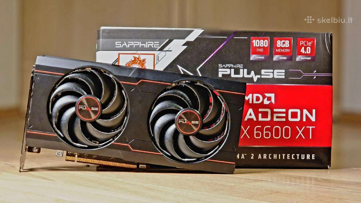 Sapphire Pulse Rx 6600 XT 8gb ideali dėžė plombos