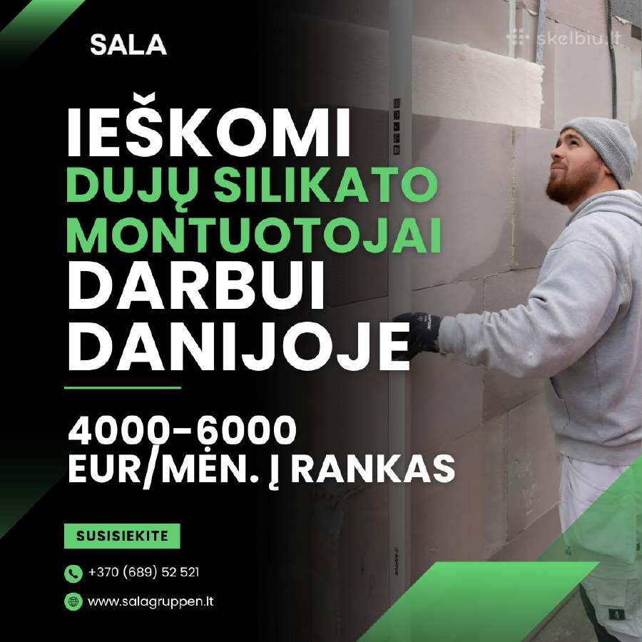 Dujų Silikato Montuotojau, Darbas Tau!