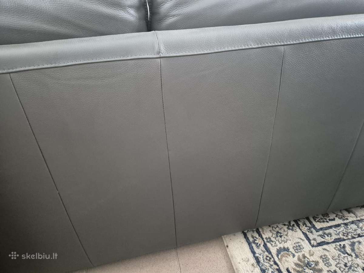 Ypač kokybiška natūralios odos,didelė sofa - nuotraukos Nr. 3