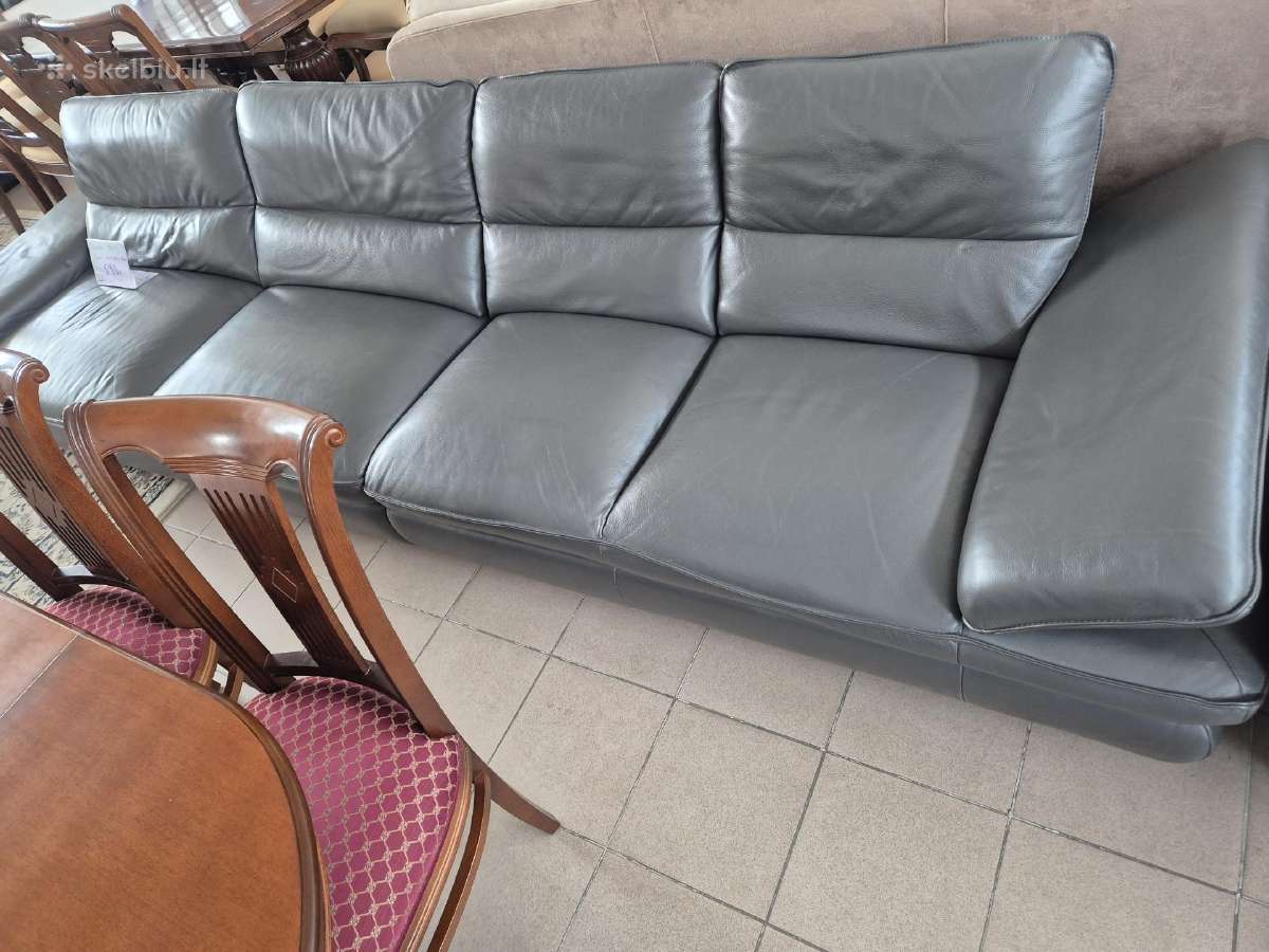 Ypač kokybiška natūralios odos,didelė sofa - nuotraukos Nr. 4