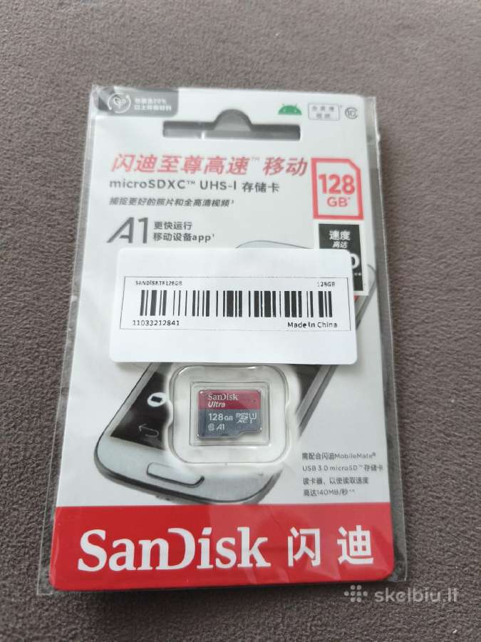 Parduodu naują microsd Sandisk 128gb atmintinties