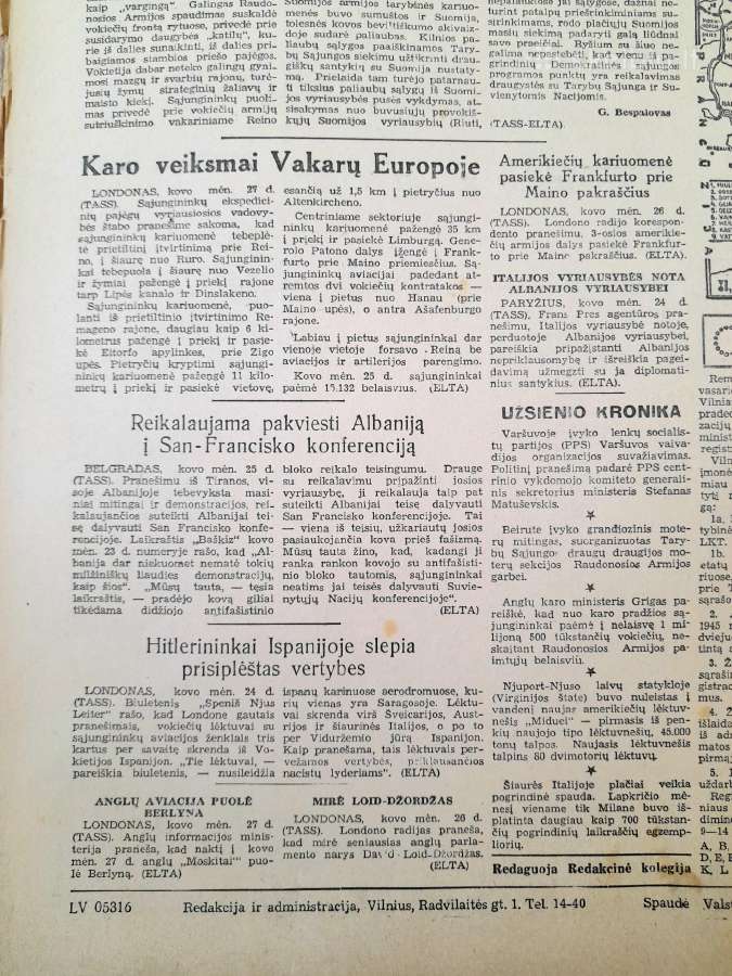 Laikraštis "Tiesa" 1944-1945-1946m. - nuotraukos Nr. 4