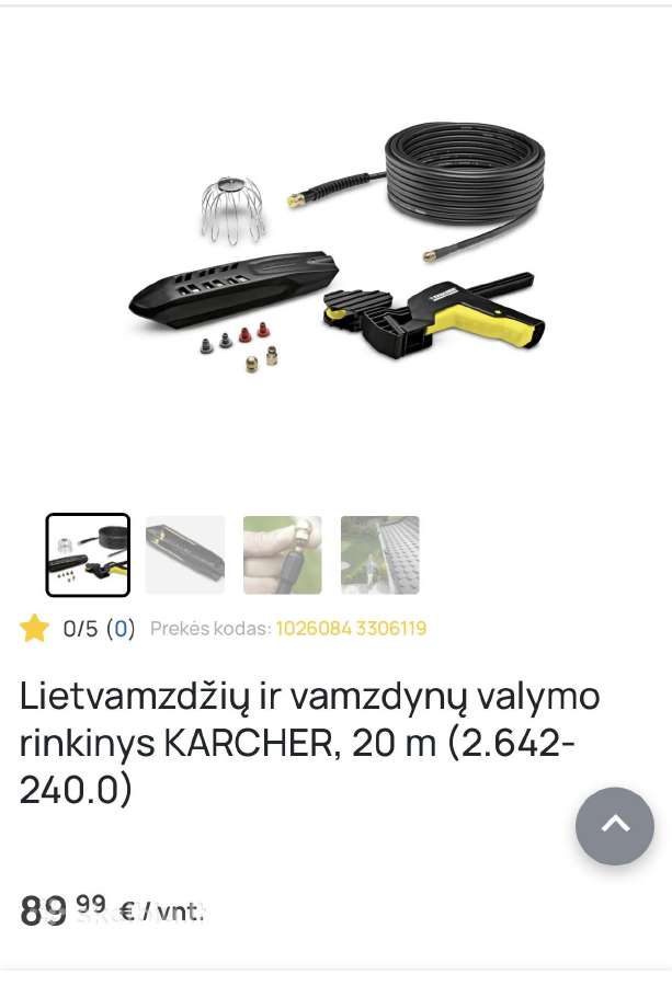 Karcher Lietvamzdžių ir vamzdynų valymo rinkinys