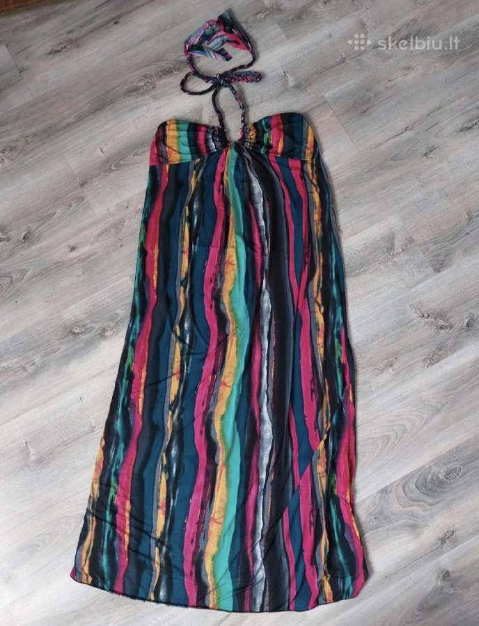 Vasarinė, marga, ilga suknelė