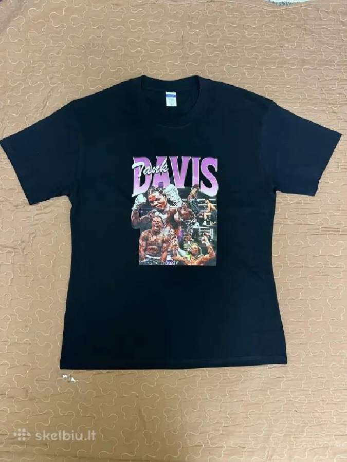 Juodi „Tank Davis“ bokso gerbėjų marškinėliai