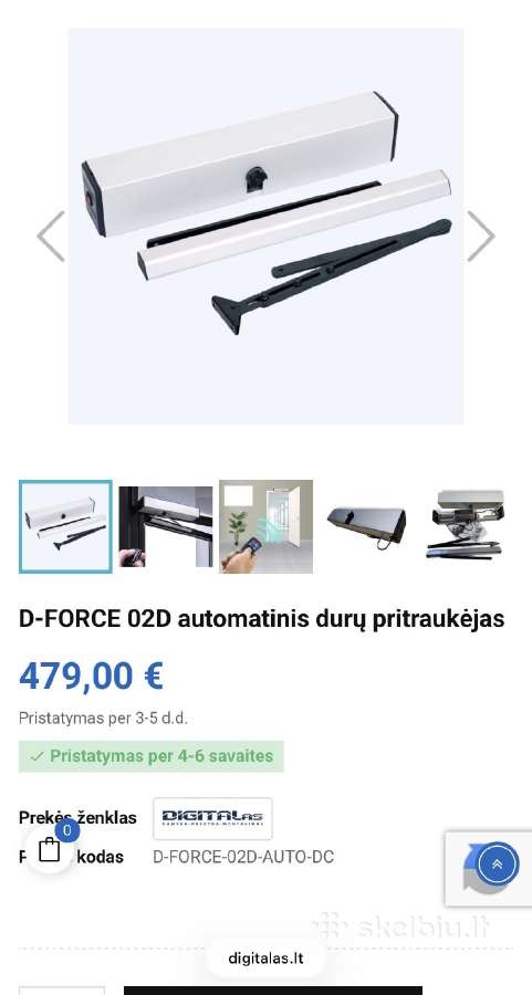 D-force 02d automatinis durų pritraukejas (Naujas) - nuotraukos Nr. 3