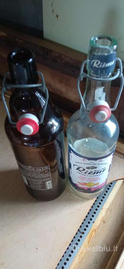 1 ltr stikliniai buteliai