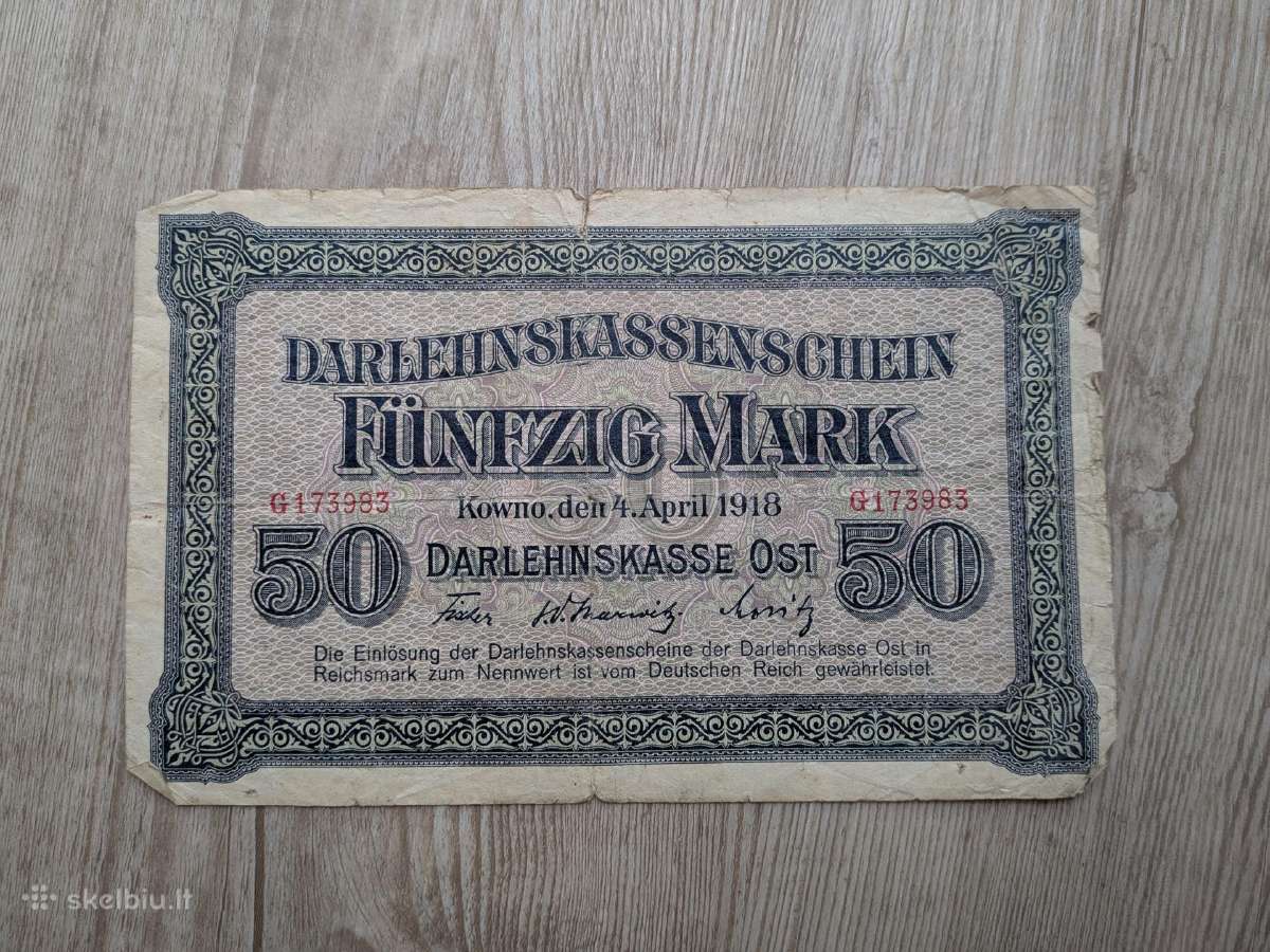 50 Ost markių 1918m (lietuviškos)
