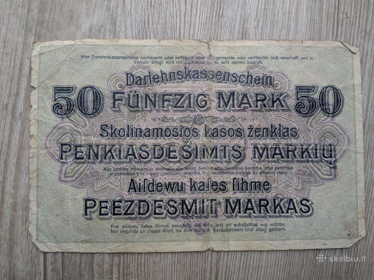 50 Ost markių 1918m (lietuviškos) - nuotraukos Nr. 2