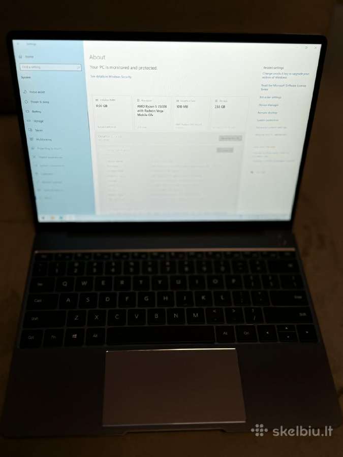 Huawei Matebook 13 (Ryzen 5 / 8gb / 256gb) - nuotraukos Nr. 6