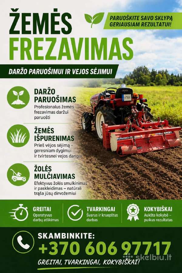 Žolės mulčiavimas, žemės frezavimas - nuotraukos Nr. 2