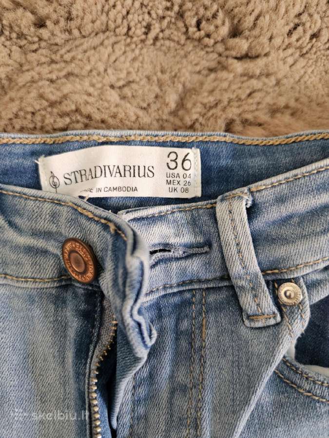 Žydri Stradivarius slim džinsai - nuotraukos Nr. 3