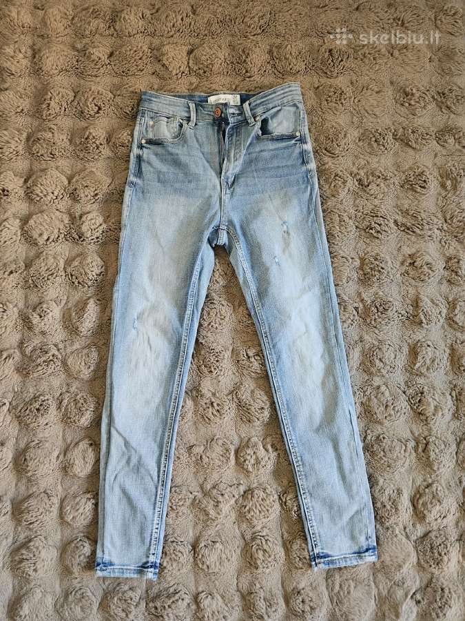 Žydri Stradivarius slim džinsai