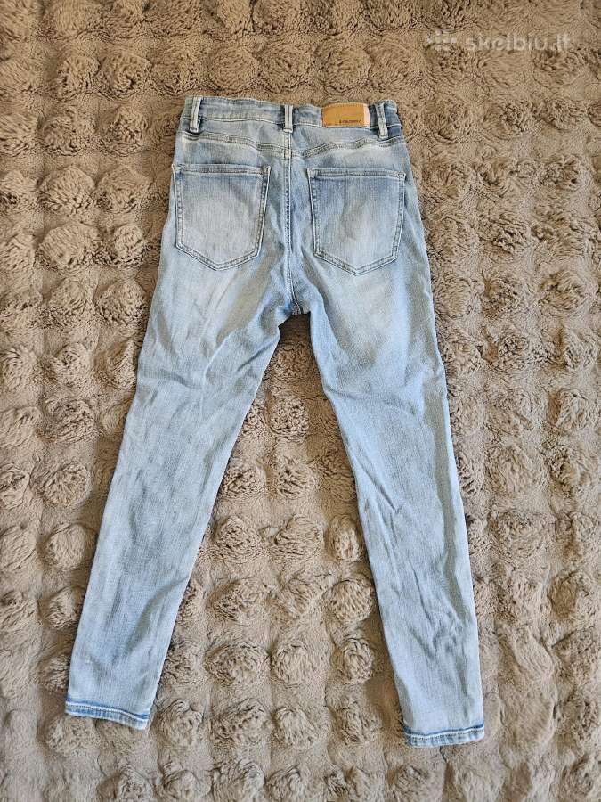 Žydri Stradivarius slim džinsai - nuotraukos Nr. 2