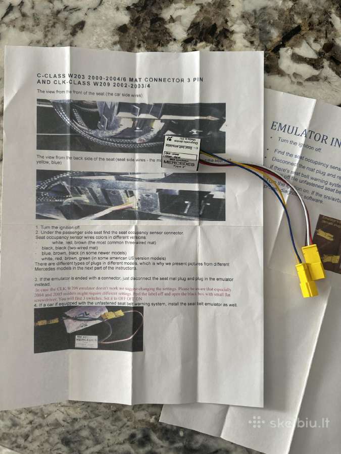 Mercedes c klasės sėdynės užimtumo sensoriaus emul