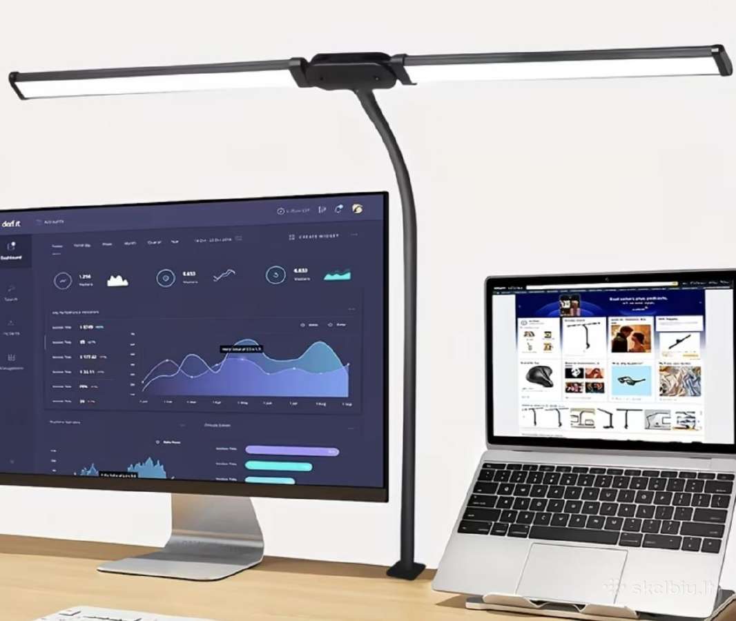 LED stalo lempa su lanksčiu kotu – dvigalvė - nuotraukos Nr. 11
