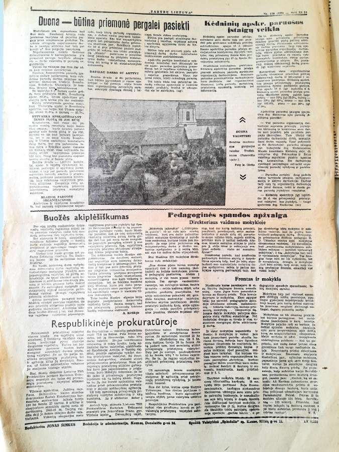 Laikraštis "Tarybų Lietuva" 1944m. - nuotraukos Nr. 5