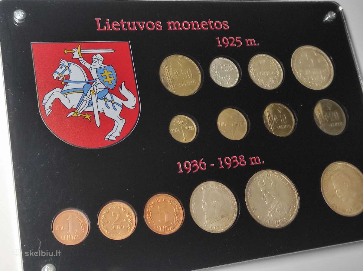 Tarpukario Lietuvos monetų rinkinys dėkle - nuotraukos Nr. 2