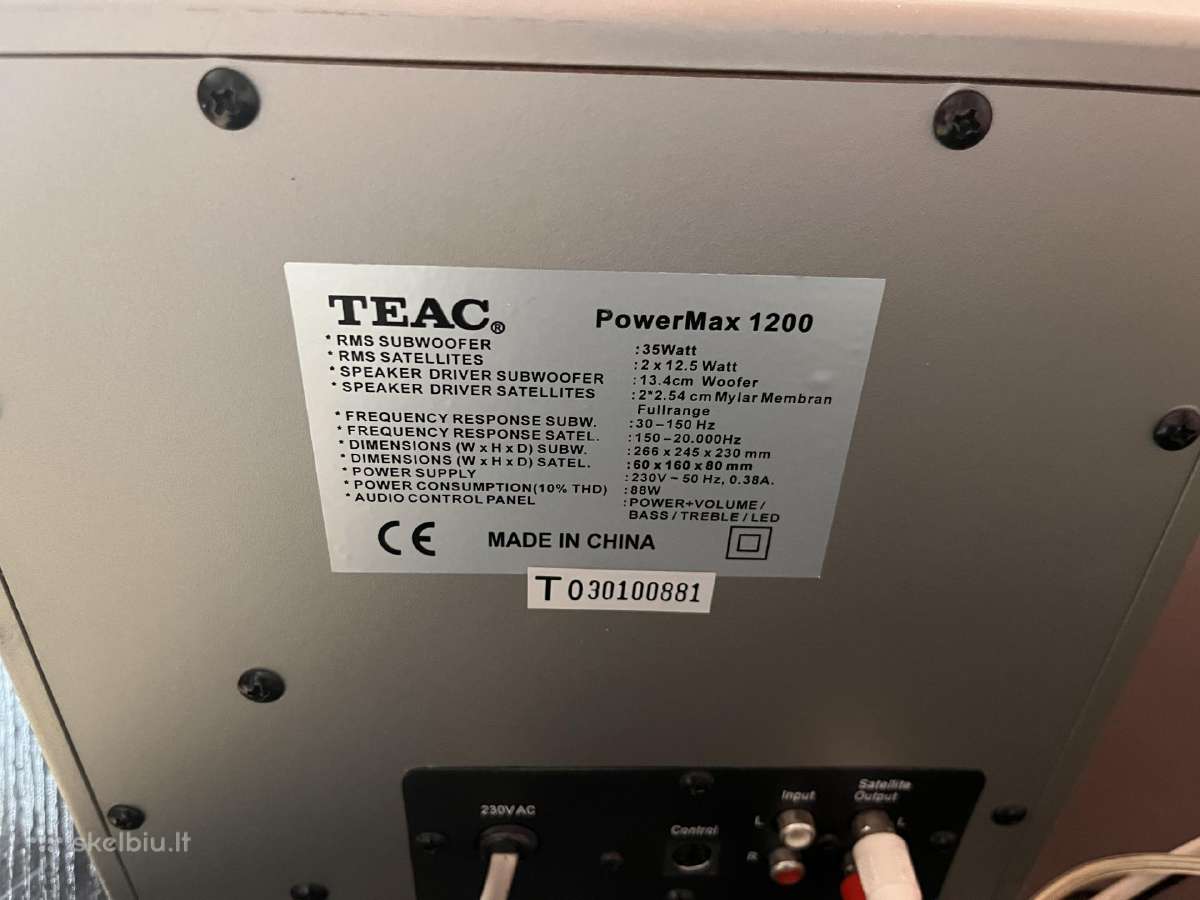 Teac Powermax 1200 subwooferis - nuotraukos Nr. 2
