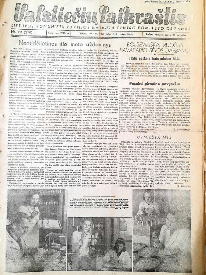 "Valstiečių laikraštis" 1947m. - nuotraukos Nr. 2