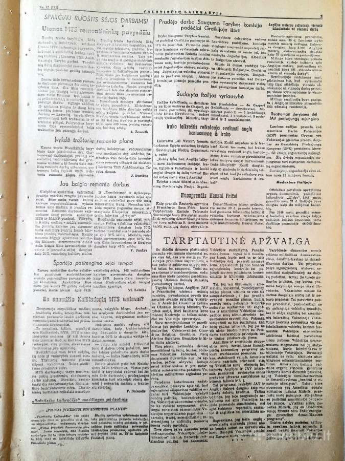 "Valstiečių laikraštis" 1947m. - nuotraukos Nr. 6