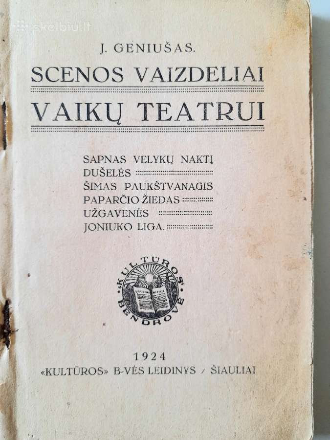 "Scenos Vaizdeliai Vaikų Teatrui" 1924m.