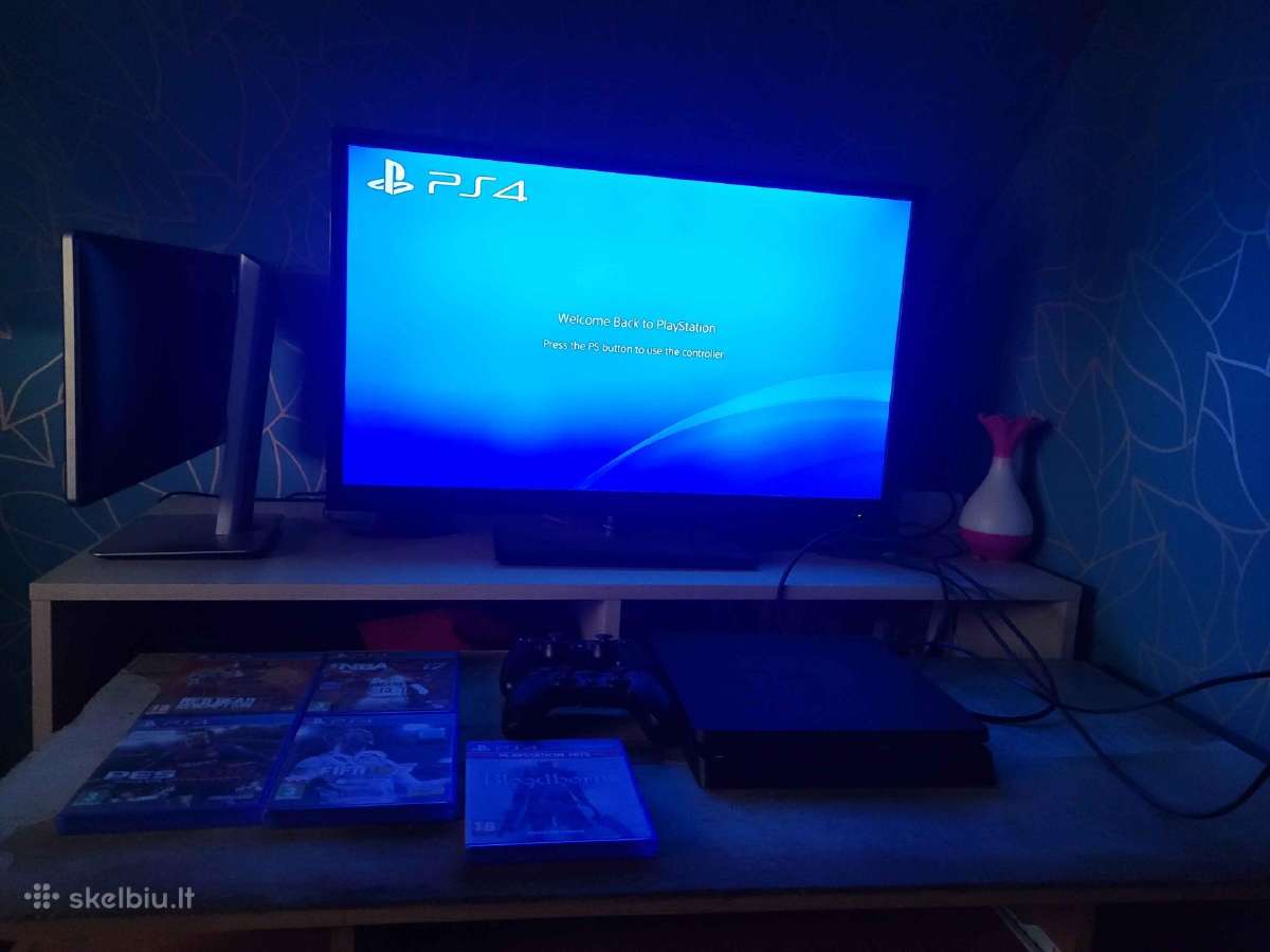 Ps4 Slim 500gb + 2 pultai + 5 žaidimai + TV - nuotraukos Nr. 2