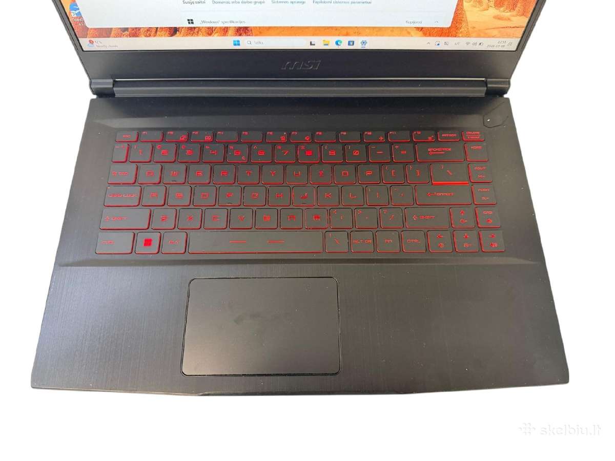 Msi Gf63 Thin – 16gb/ 512gb SSD / Rtx 3050 (4gb) - nuotraukos Nr. 3