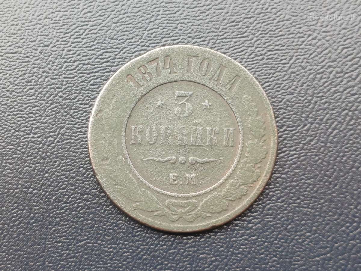 3 kapeikos 1874m.