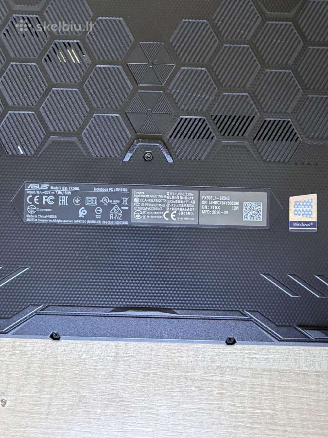 Asus Tuf Gaming F15 Fx506li - nuotraukos Nr. 5